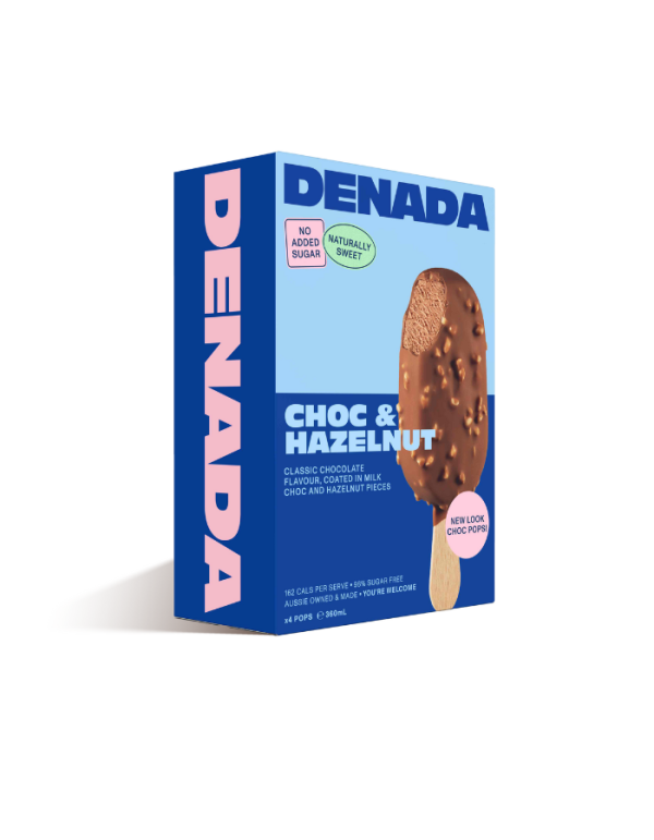 Denada Pop Choc Hazelnut 4x90ml x 9/ctn ** NEW **