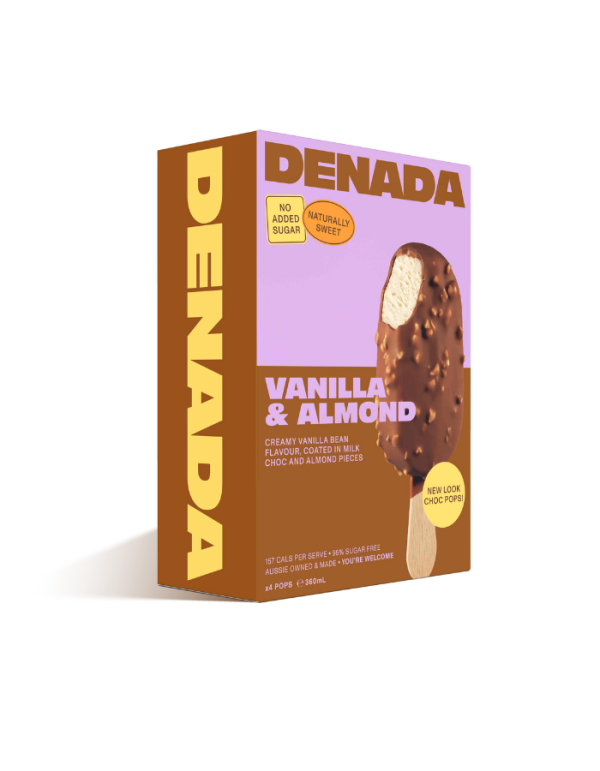 Denada Pop Vanilla Almond 4x90ml x 9/ctn ** NEW **