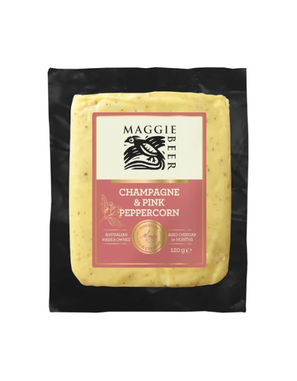 MB Cheese Champagne & Pink Peppercorn Cheddar 120g  6/box