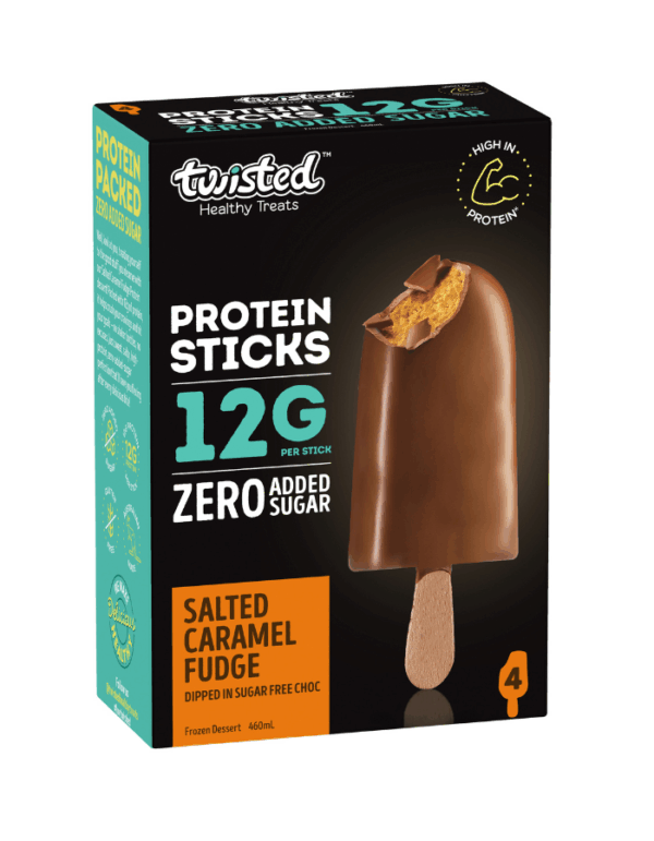 Twisted Protein Sticks - Salted Caramel Fudge (4 x 115ml) x 6