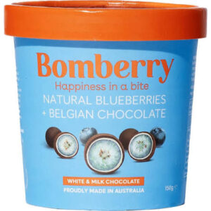 Bomberry - Blueberry White & Milk Choc 150g x 12/ctn
